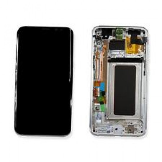 TOUCH+DISPLAY+FRAME SAMSUNG GALAXY S8/G950 PLATA (SERVICE PACK GH97-20457A)